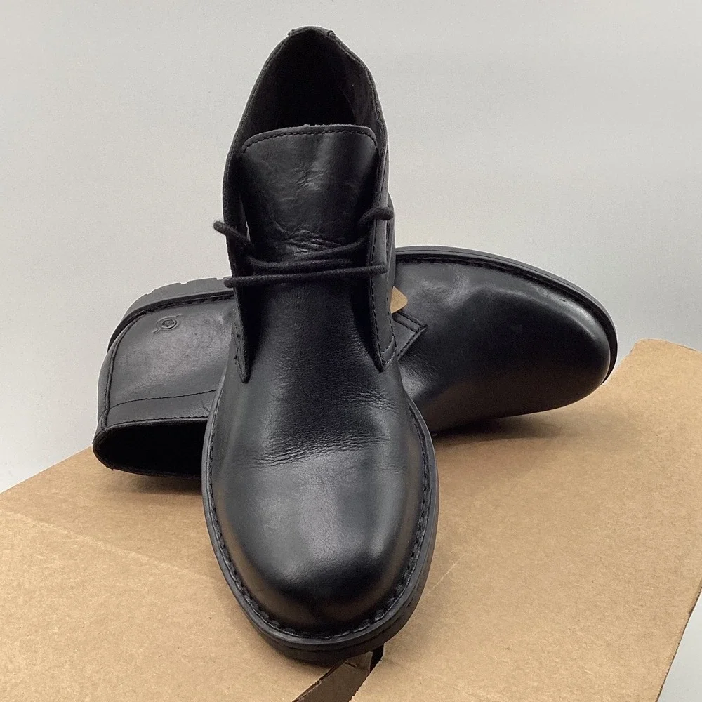 Born Harrison Black Leather Chukka Boots Mens 10M BM0019503 Ankle Desert Boots